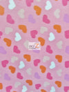 Loving Hearts Pink Fleece Fabric