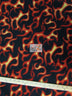 Fire Flame Black and Orange Fleece Fabric