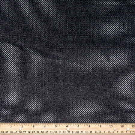 Stitch & Sparkle, 100 % algodón, 44" de ancho, se vende por yardas, estampado de lunares pequeños en color ónix