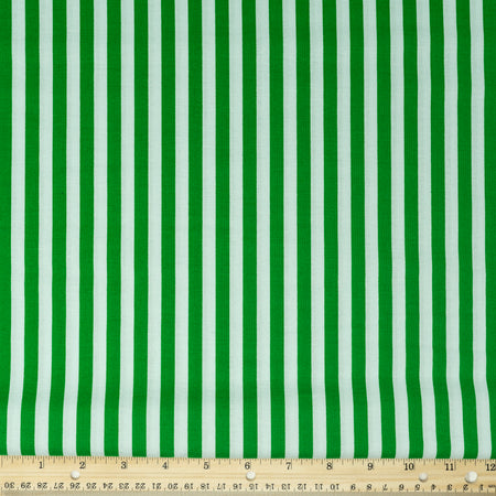 Stitch & Sparkle 100% Cotton, 44" Wide, Cut by the Yard, Alter Stripe Green