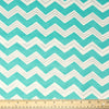 Stitch & Sparkle, 100 % algodón, 44" de ancho, tela para proyectos de bricolaje, colchas y manualidades, para coser, cortada por yardas, diseño en zigzag en tonos aguamarina, blanco y plateado