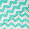 Stitch & Sparkle, 100 % algodón, 44" de ancho, tela para proyectos de bricolaje, colchas y manualidades, para coser, cortada por yardas, diseño en zigzag en tonos aguamarina, blanco y plateado