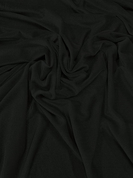 TELA DE TERCIOPELO ELÁSTICO CON PURPURINA, 360 GRAMOS DE SPANDEX / Negro / Se vende por yarda