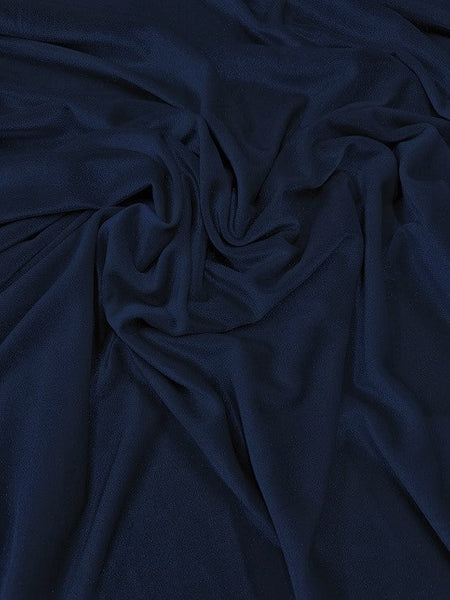TELA DE TERCIOPELO ELÁSTICO CON PURPURINA, 360 GRAMOS DE SPANDEX / Azul marino / Se vende por yarda