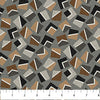 Gray Multi Lg Block Toss Haberdashery Flannel Fabric per Yard