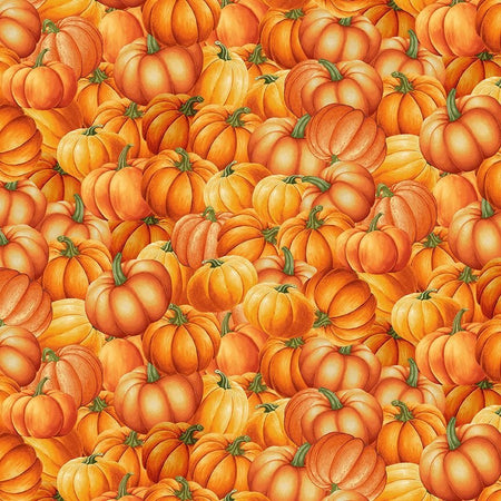 Packed Orange Pumpkins 100% Cotton Price per Yard
