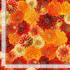 Packed Mums Chrysanthemum Mix Metallic 100% Cotton Price per Yard