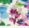 Waverly 54" 100% Cotton Duck With Linen Look, Home Décor, Upholstery Fabric, Aqua Fleur Bloom