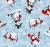 Cozy Tidings Tossed Snowmen on Blue