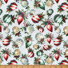 Christmas Cozy Tidings Tossed Ornaments on Blue