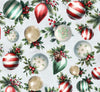 Christmas Cozy Tidings Tossed Ornaments on Blue