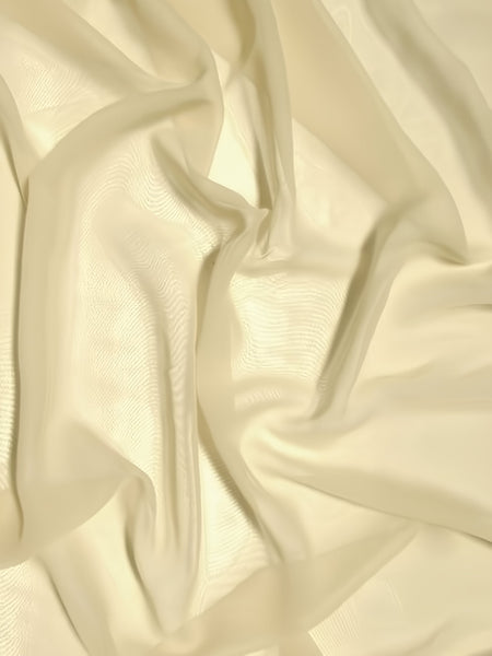 Tela lisa de gasa Hi-Multi para vestidos / Marfil / Se vende por yardas