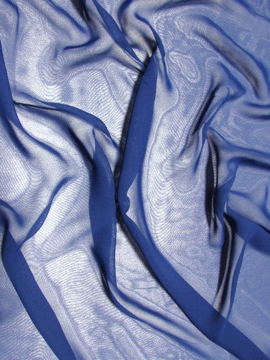 Tela de gasa Hi-Multi lisa para vestidos / Azul real / Se vende por yardas