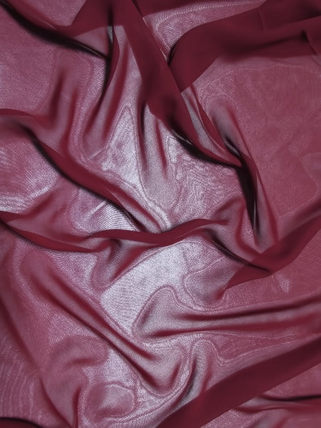 Tela lisa de gasa Hi-Multi para vestidos / Burdeos / Se vende por yardas