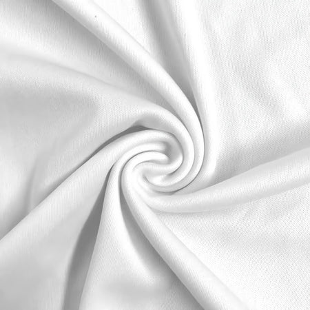 Solid Polyester Interlock Knit Fabric  / White / Sold By The Yard
