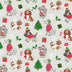Perros navideños sobre fondo gris, 100 % algodón. Precio por yarda