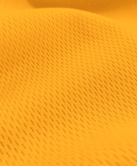 Tejido de jersey deportivo de malla gruesa / Amarillo canario / Se vende por yardas