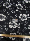 Flower Hawaiian Black Fleece Fabric