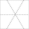 Líneas hexagonales 14" Plantilla de acolchado