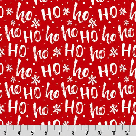Ho Ho Ho Cloud Cuddle Scarlet Fabric per yard