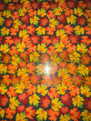 Falling Leaves on Green Teal Fall Autumn 100% Cotton Fabric