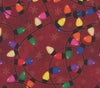 Christmas Lights on Red 100% Cotton Price per yard