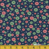 Christmas Red and Green Peppermints on Blue 100% Cotton Price per Yard