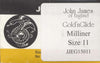John James Gold'N Glide Milliners / Agujas para paja, tamaño 11, 10 unidades