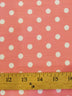 Poly Cotton Printed Fabric Small Polka Dots / Bubble Gum/White Dots / Sold By The Yard