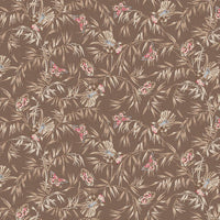 Birds and Butterflies Brown Meadow Blush 43"/44" Cotton Fabric Per Yard