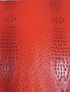 Carnage Red Mutant Ostrich Gator Embossed Vinyl Fabric / Sold By The Yard