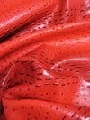 Smore Cream Mutant Ostrich Gator Embossed Vinyl Fabric / Sold By The Yard