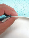 Raging Blue Mutant Ostrich Gator Embossed Vinyl Fabric / Sold By The Yard
