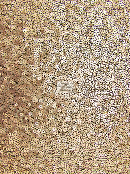 Tejido de malla de nailon con lentejuelas «Mini Disc» / Beige mate / Se vende por yardas