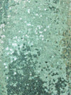Tejido de malla de nailon con lentejuelas «Mini Disc» / Verde menta brillante / Se vende por yardas