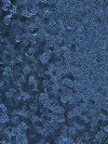 Tejido de malla de nailon con lentejuelas «Mini Disc» / Azul marino brillante / Se vende por yardas