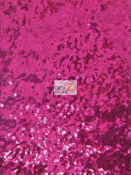 Tejido de malla de nailon con lentejuelas «Mini Disc» / Fucsia brillante / Se vende por yardas
