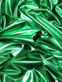 Tejido de spandex con lámina metálica / Verde / Lycra elástica, a la yarda