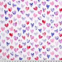 Tela digital «Multi Heart Hues» para abrigos, por yarda