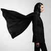 Stitch & Sparkle, 100 % poliéster, charmeuse de 57" de ancho, negro liso, se vende por yardas