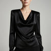 Stitch & Sparkle, 100 % poliéster, charmeuse de 57" de ancho, negro liso, se vende por yardas