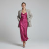 Stitch & Sparkle, 100 % poliéster, charmeuse de 57" de ancho, rosa liso, se vende por yardas