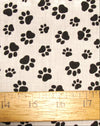 Animal Paws White and Black Polyester Cotton Fabric