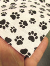 Animal Paws White and Black Polyester Cotton Fabric