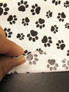 Animal Paws White and Black Polyester Cotton Fabric