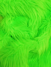 Tela de piel sintética peluda, de color verde neón, que reacciona a los rayos UV / Se vende por yardas