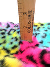 Tela de piel sintética con estampado de leopardo arcoíris