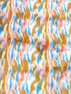 Tejido de piel sintética multicolor en tonos castaño, rosa y turquesa «Sunset» / Se vende por yardas