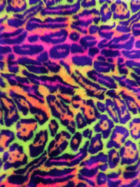 Tejido de piel sintética «Ecoshag Hippie Jaguar» / «Neon Dream»