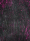Neon Pink/Black Poison Spike Shag Faux Fur Fabric / Sold by the Yard